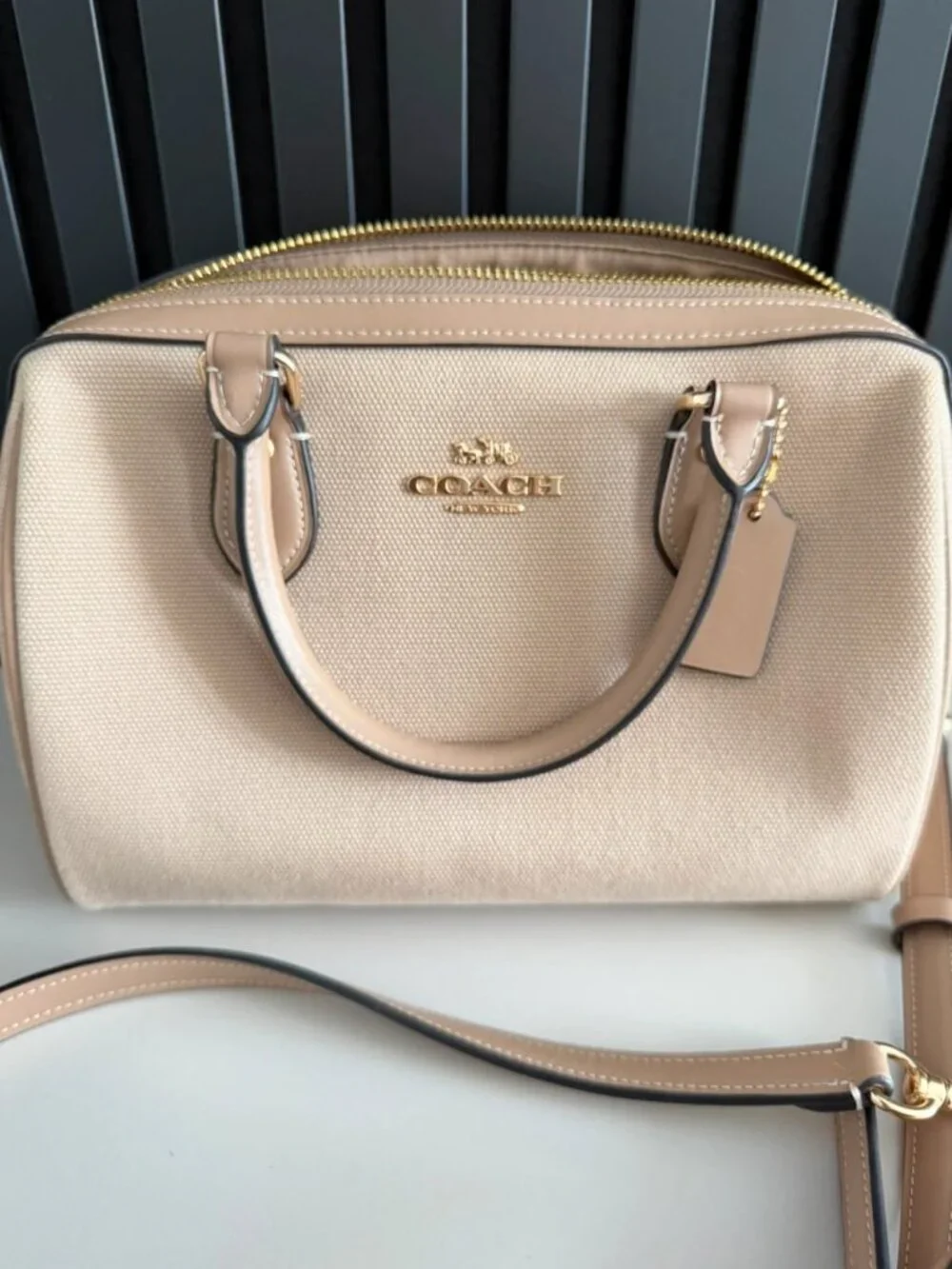 Coach Signature Canvas Satchel with Shoulder Strap